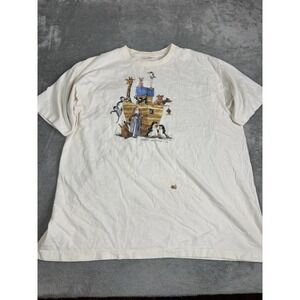 Vintage 90s Noah's Ark Short Sleeve T Shirt Men's Size 2XL White